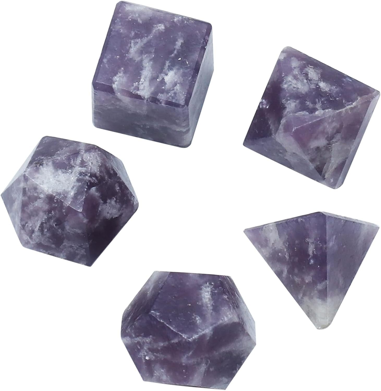 Platonic Solid Sacred Geometry Set for Reiki Healing & Chakra Balancing (15-20mm)