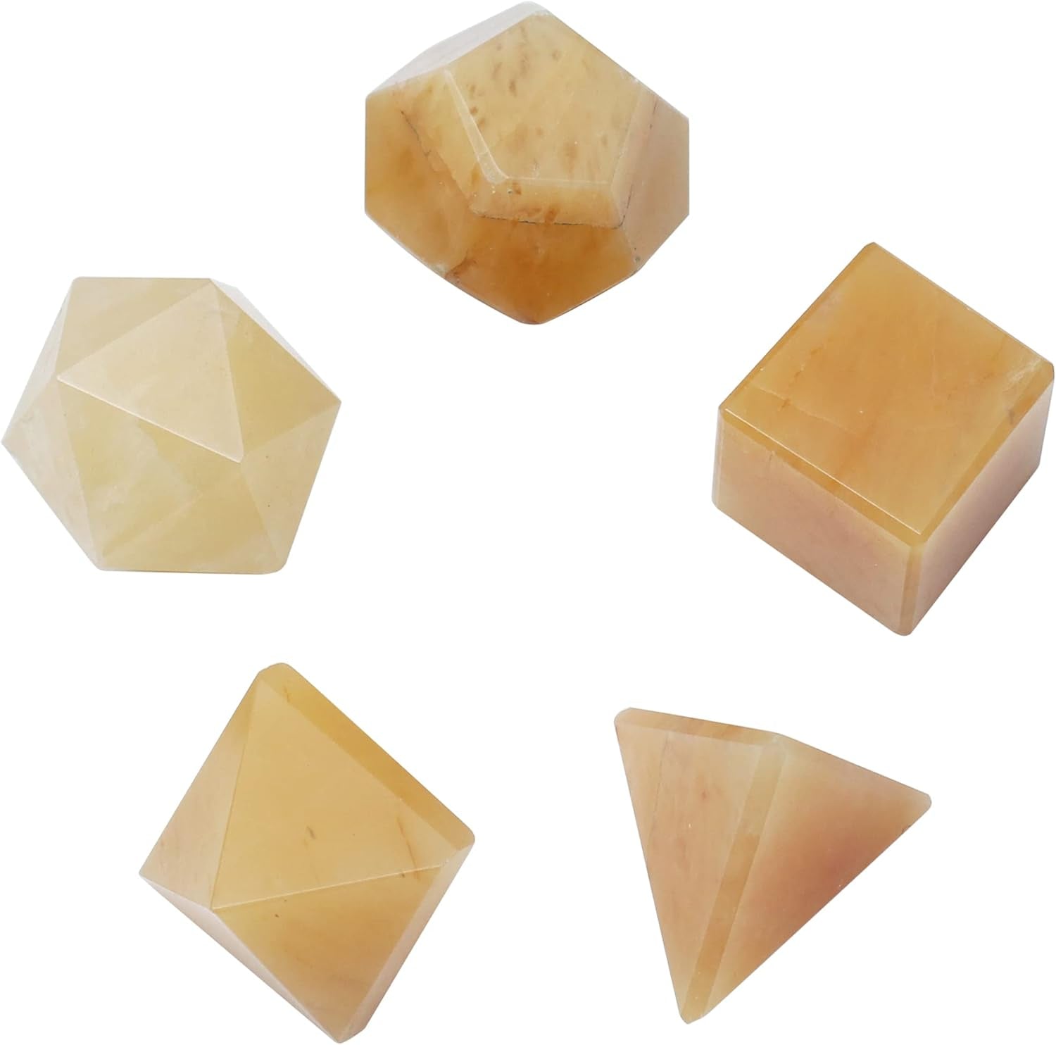 Platonic Solid Sacred Geometry Set for Reiki Healing & Chakra Balancing (15-20mm)