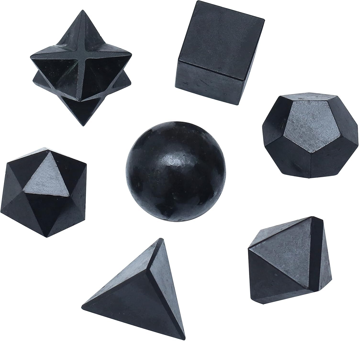 Platonic Solid Sacred Geometry Set for Reiki Healing & Chakra Balancing (15-20mm)
