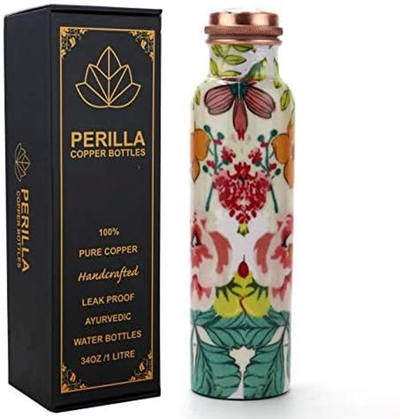 Mystic Copper Vessel – 34 oz Ayurvedic-Inspired Water Bottle 100% Pure Copper | Handcrafted | Leak-Proof |Ready to Go