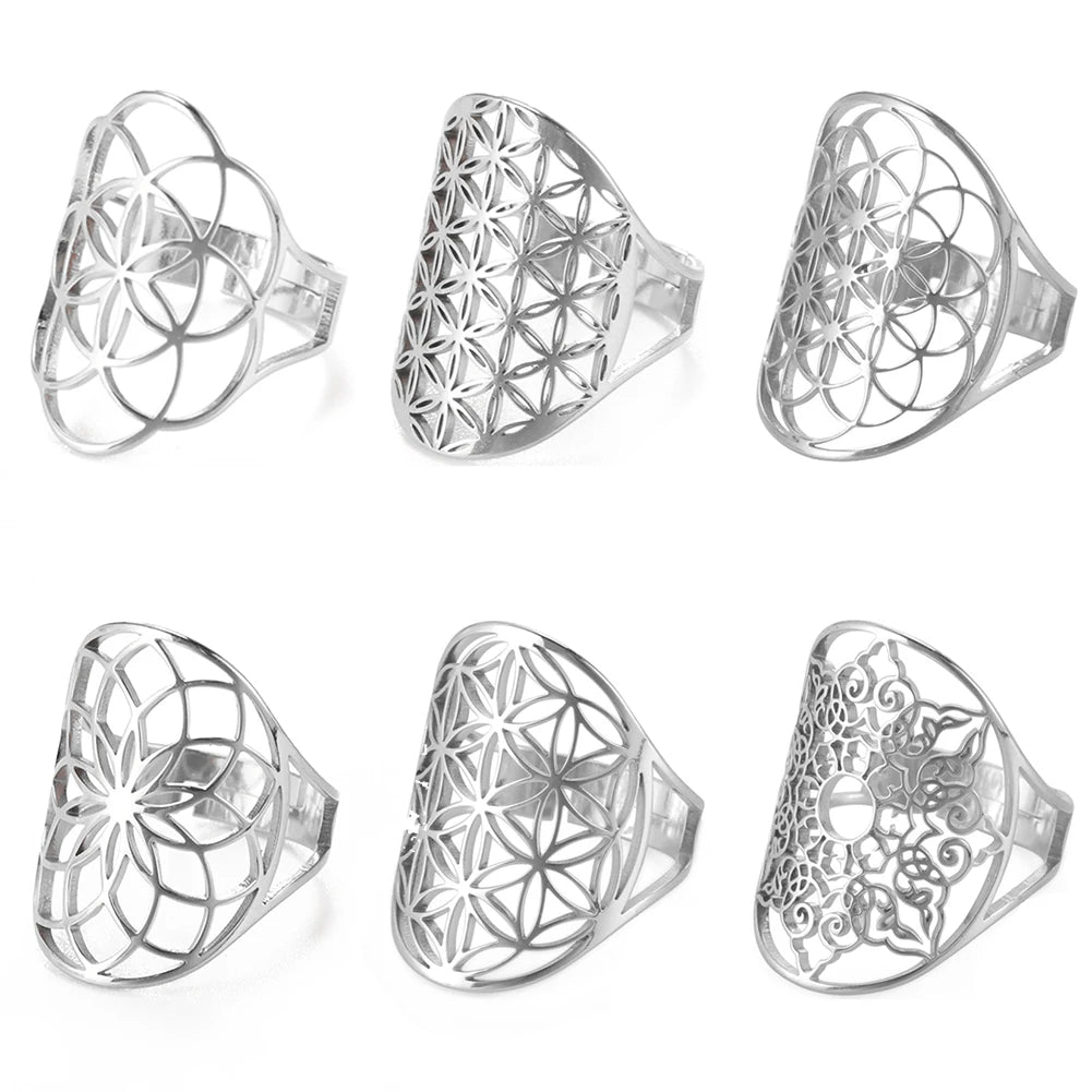 Sacred Geometry Ring –  Flower of Life | Metatron’s Cube | and More