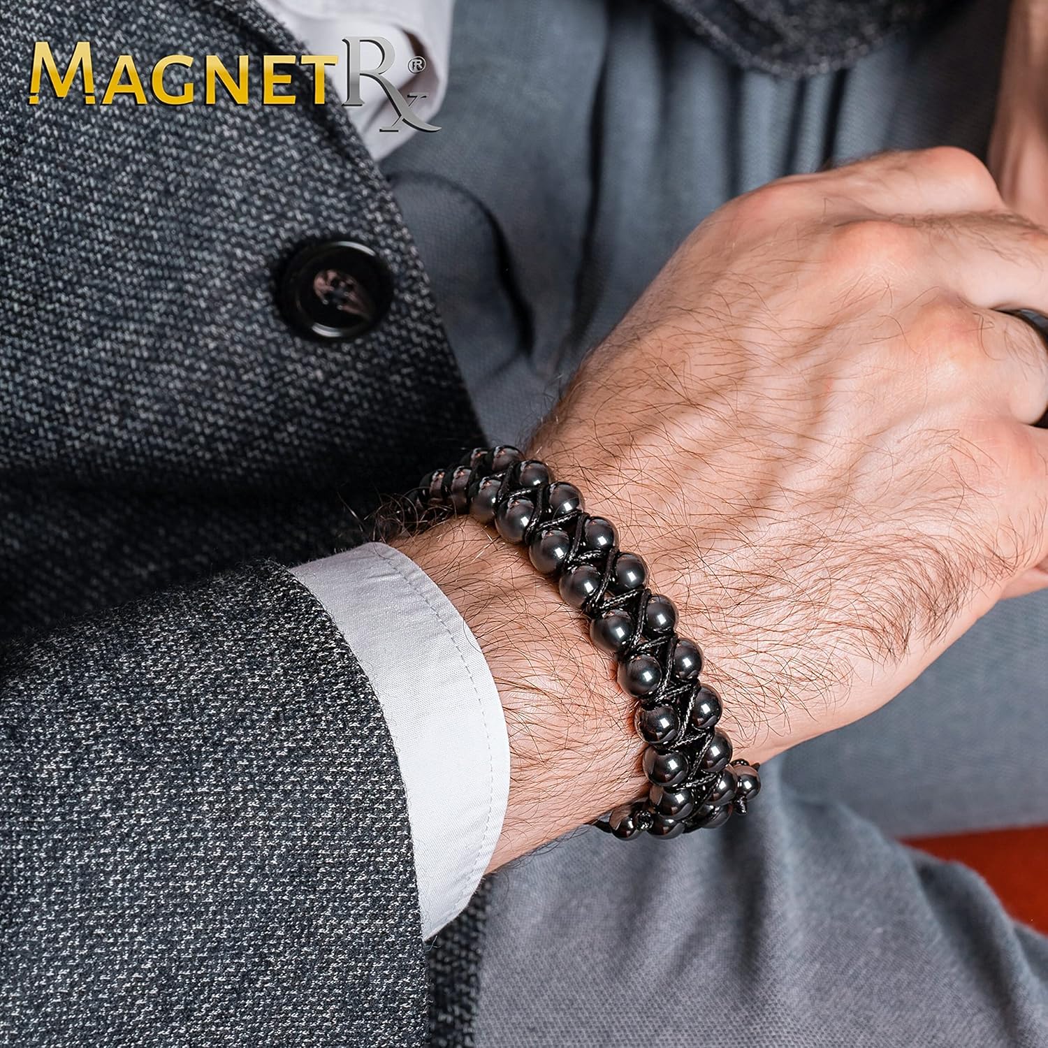 Magnetic Hematite Bracelet | Ultra Strength 8mm Beads with Adjustable Fit & Gift Box