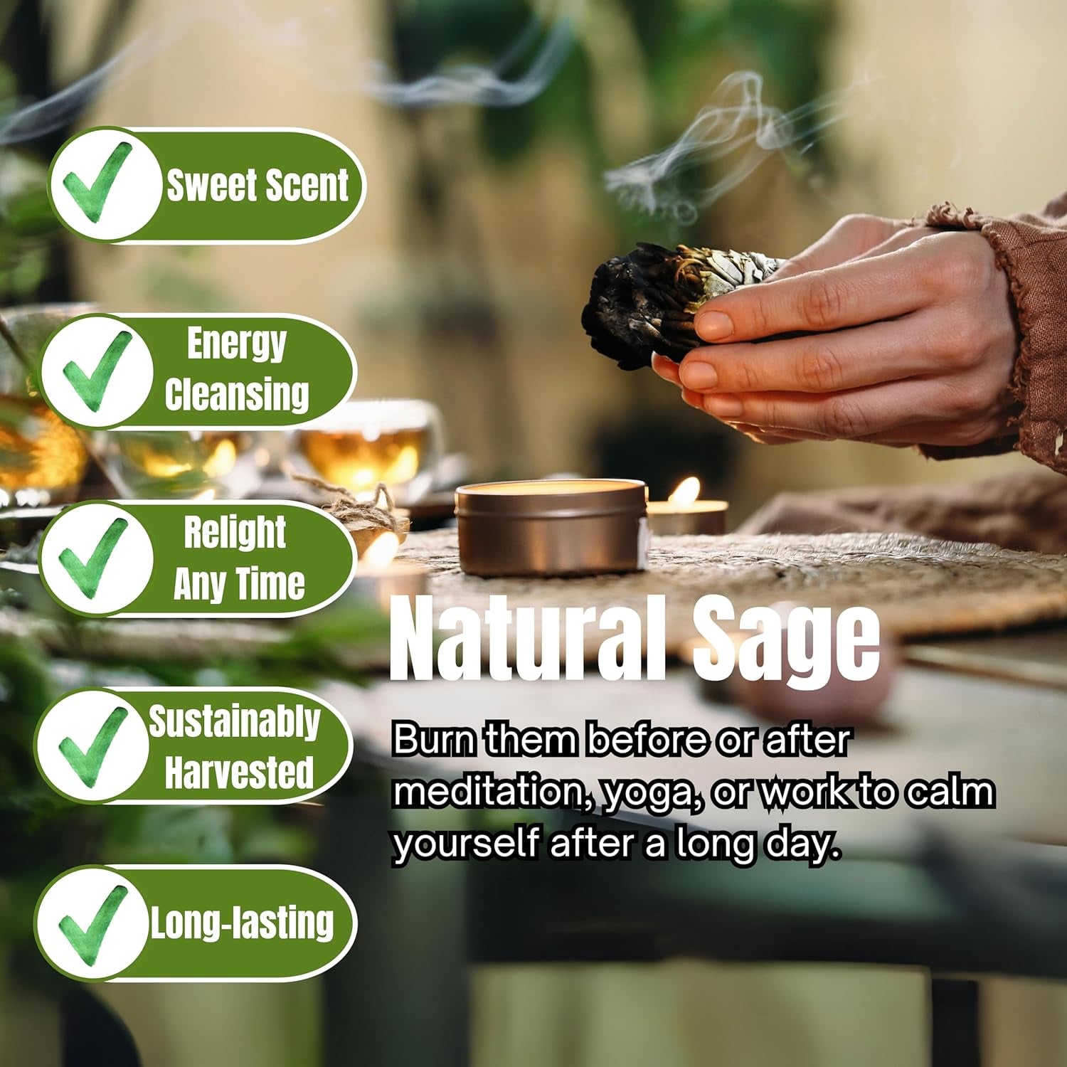 White Sage & Cedar Smudge Stick Bundle – 3 Pack | Sacred Botanical Blends for Ritual, Cleansing & Ceremony