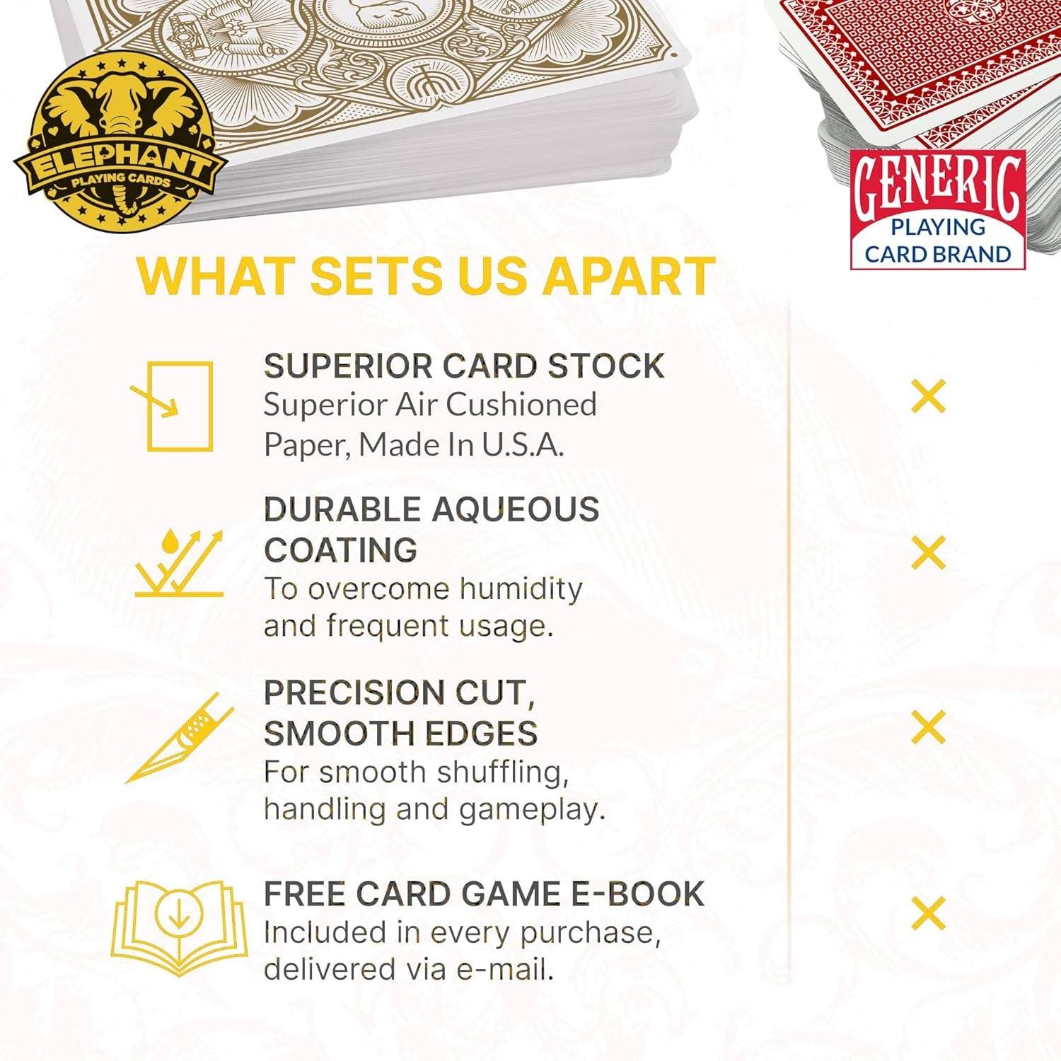 Alpha & Omega premium playing cards with metallic foil tuckbox, available in five collectible designs.
