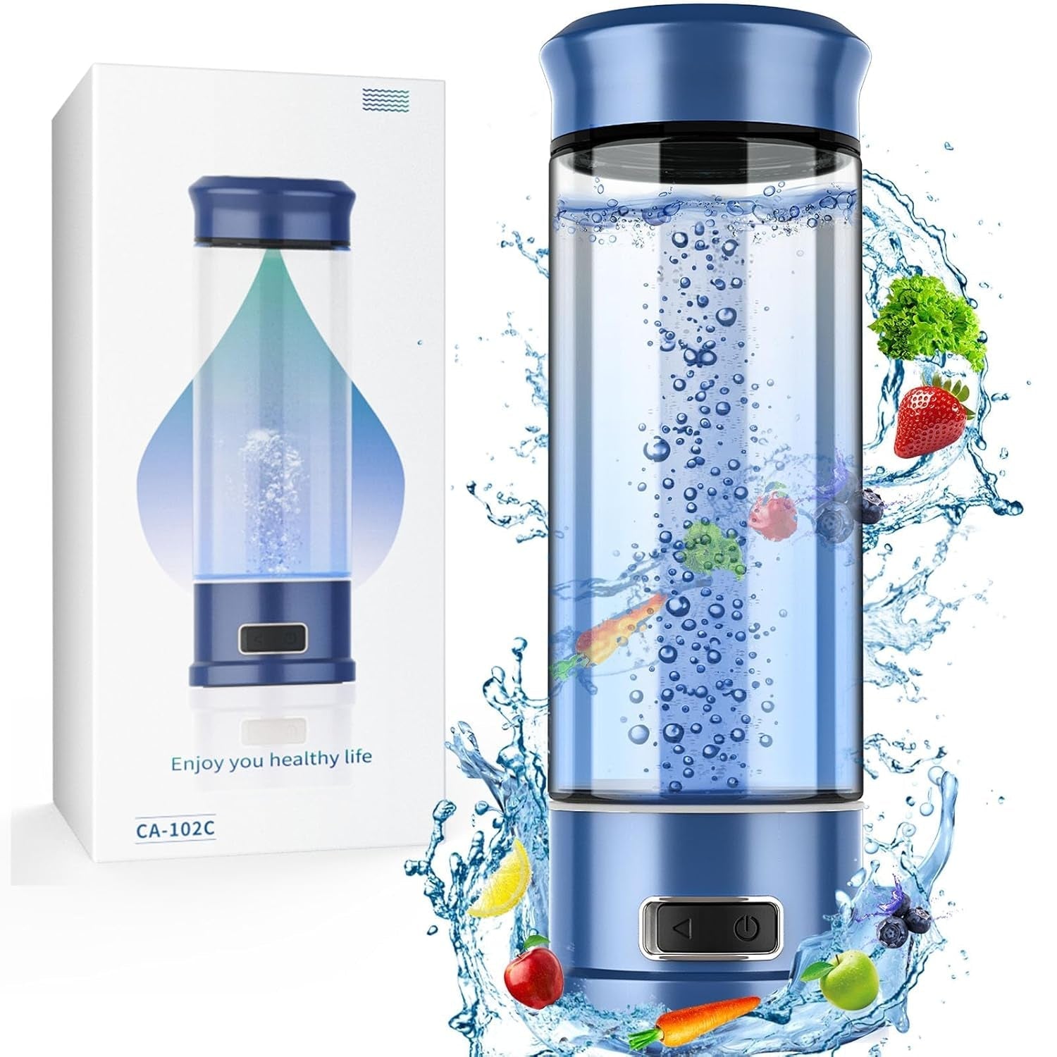 Hydrogen Water Bottle Generator - 5-Min Electrolysis | 1500 PPB | SPE/PEM Smart Ionizer – CA-102C