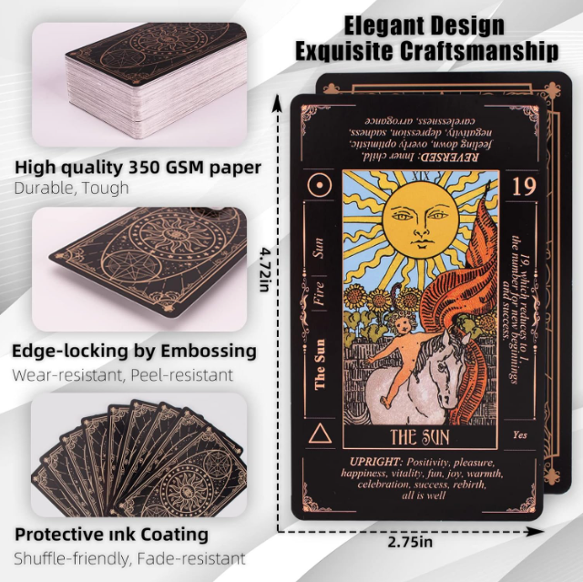 Beginner Tarot Deck | Rider–Waite Classic + Guidebook & Velvet Pouch