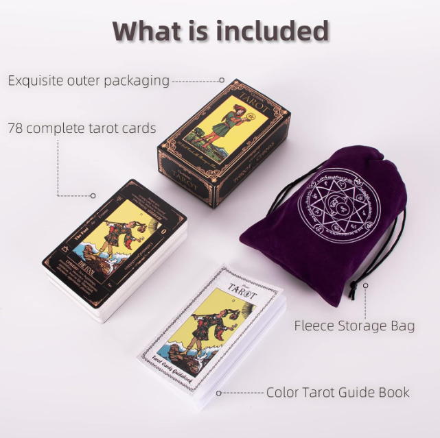 Beginner Tarot Deck | Rider–Waite Classic + Guidebook & Velvet Pouch