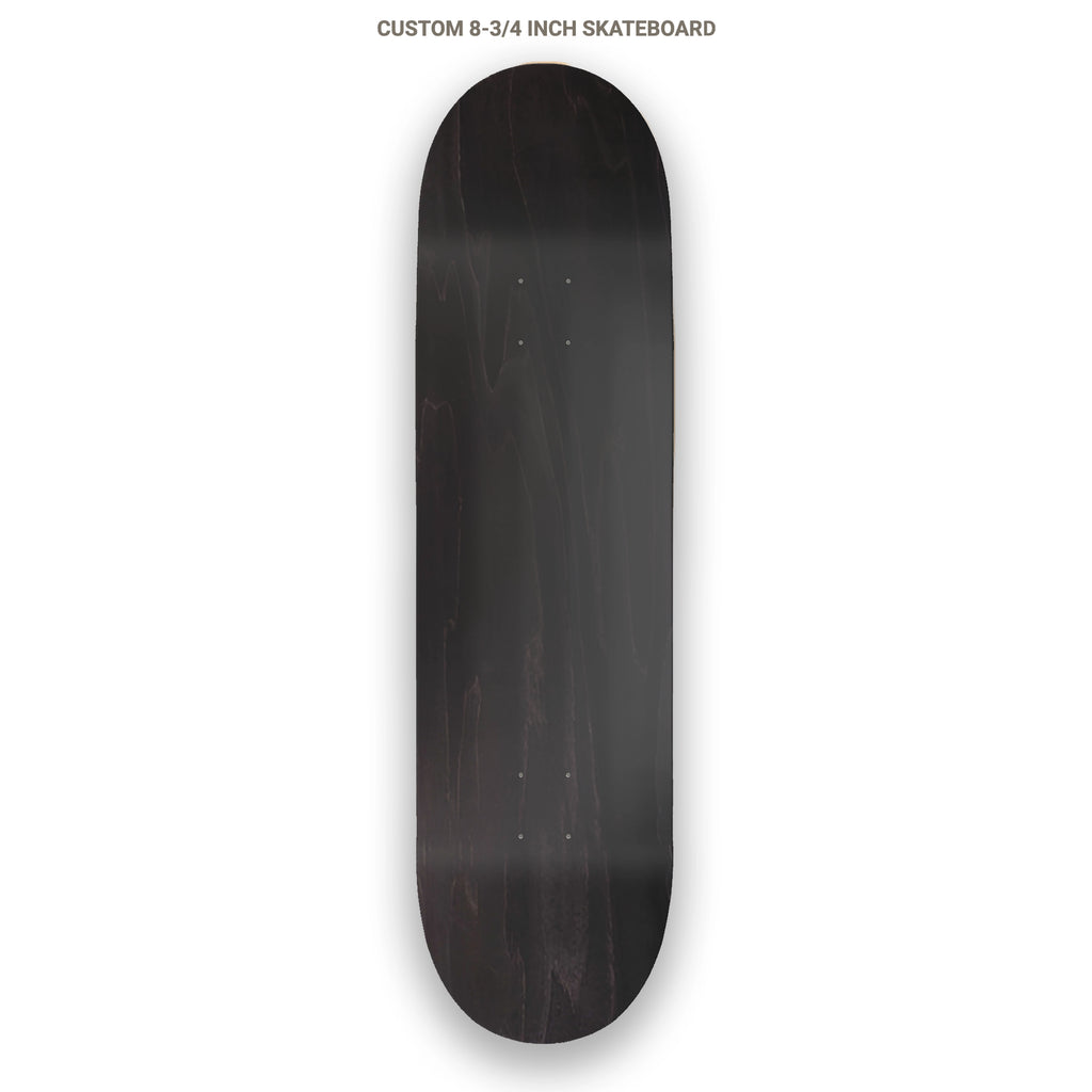 Top of skateboard deck on a white background