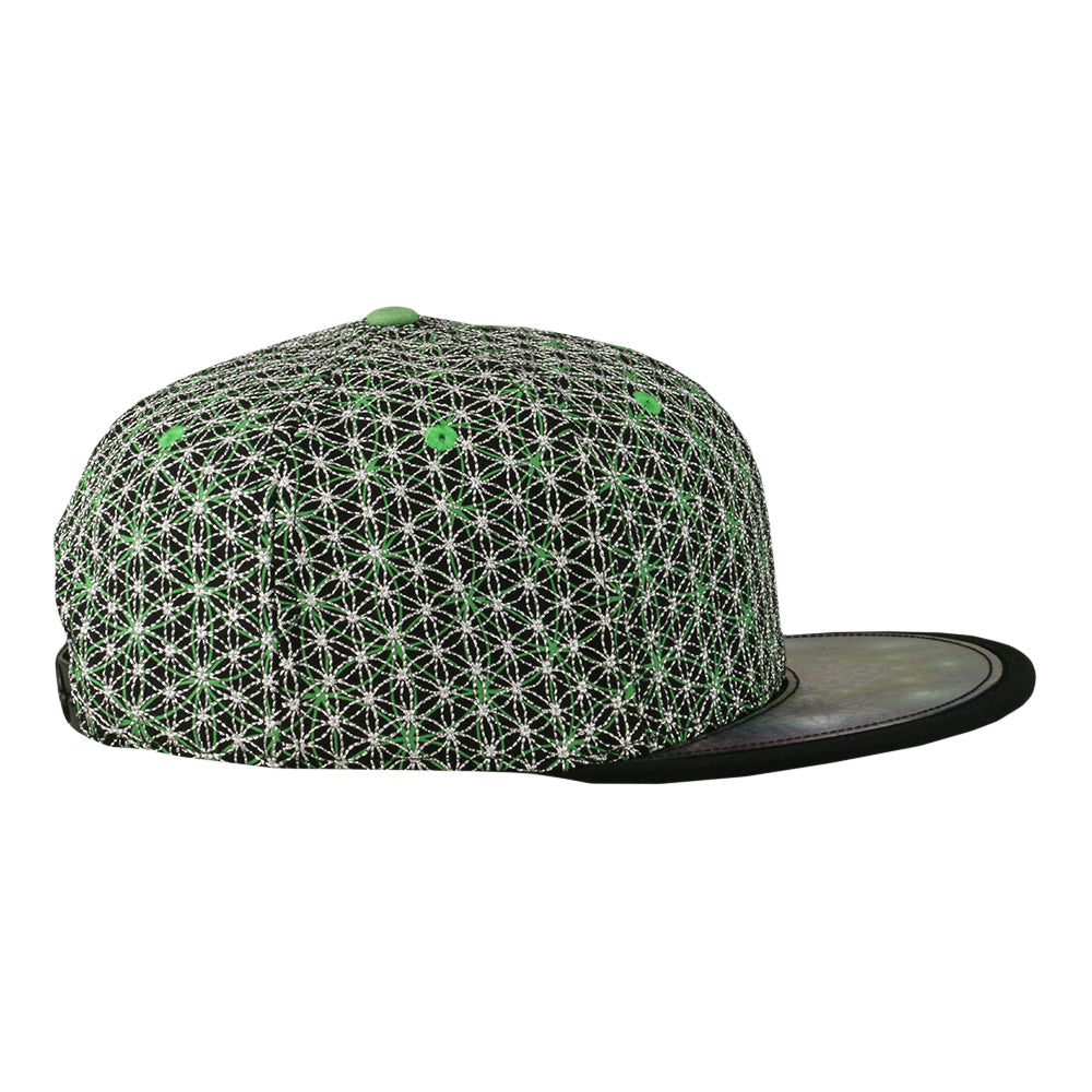 Laser Guided Visions Silver Lime Green Snapback Hat