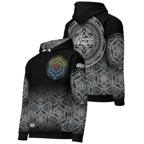Keystone Matrix Hoodie featuring sacred geometry, mandala detailing, and a central Keystone sigil in full all-over print.