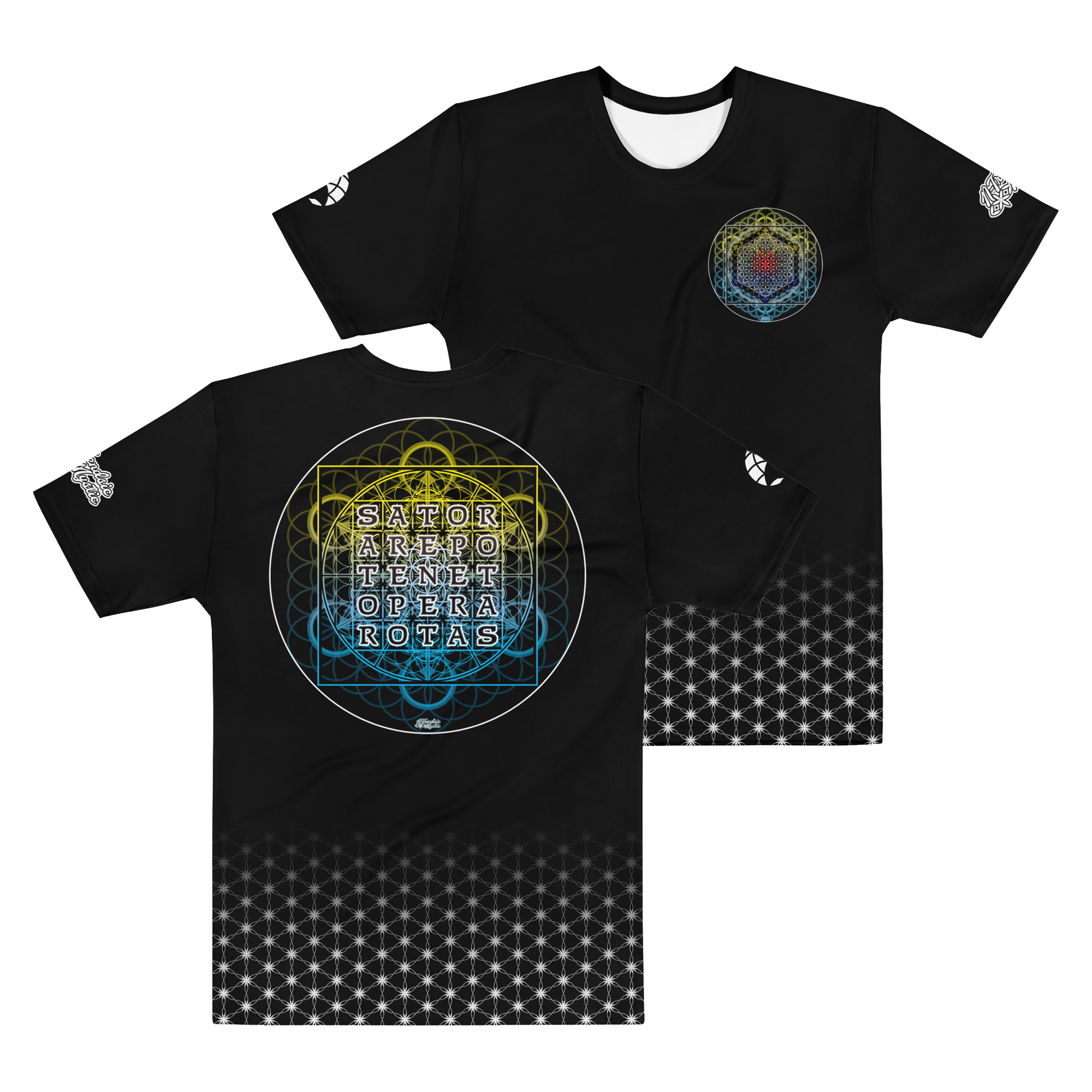 Men’s SATOR Cipher AOP Cotton Tee | NTrendSic Mystic Custom T-Shirt