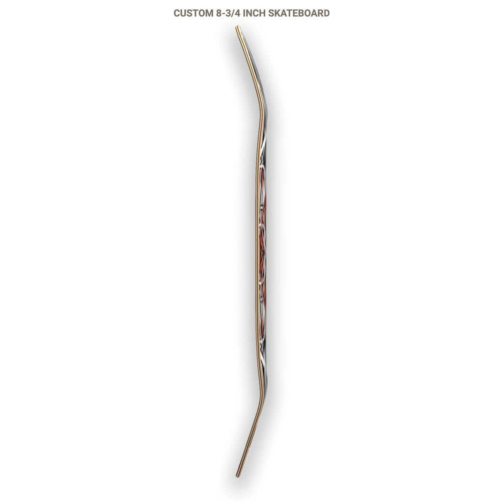 Custom 8 3/4 inch skateboard on a white background