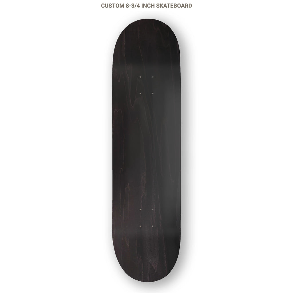 Top of skateboard deck on a white background
