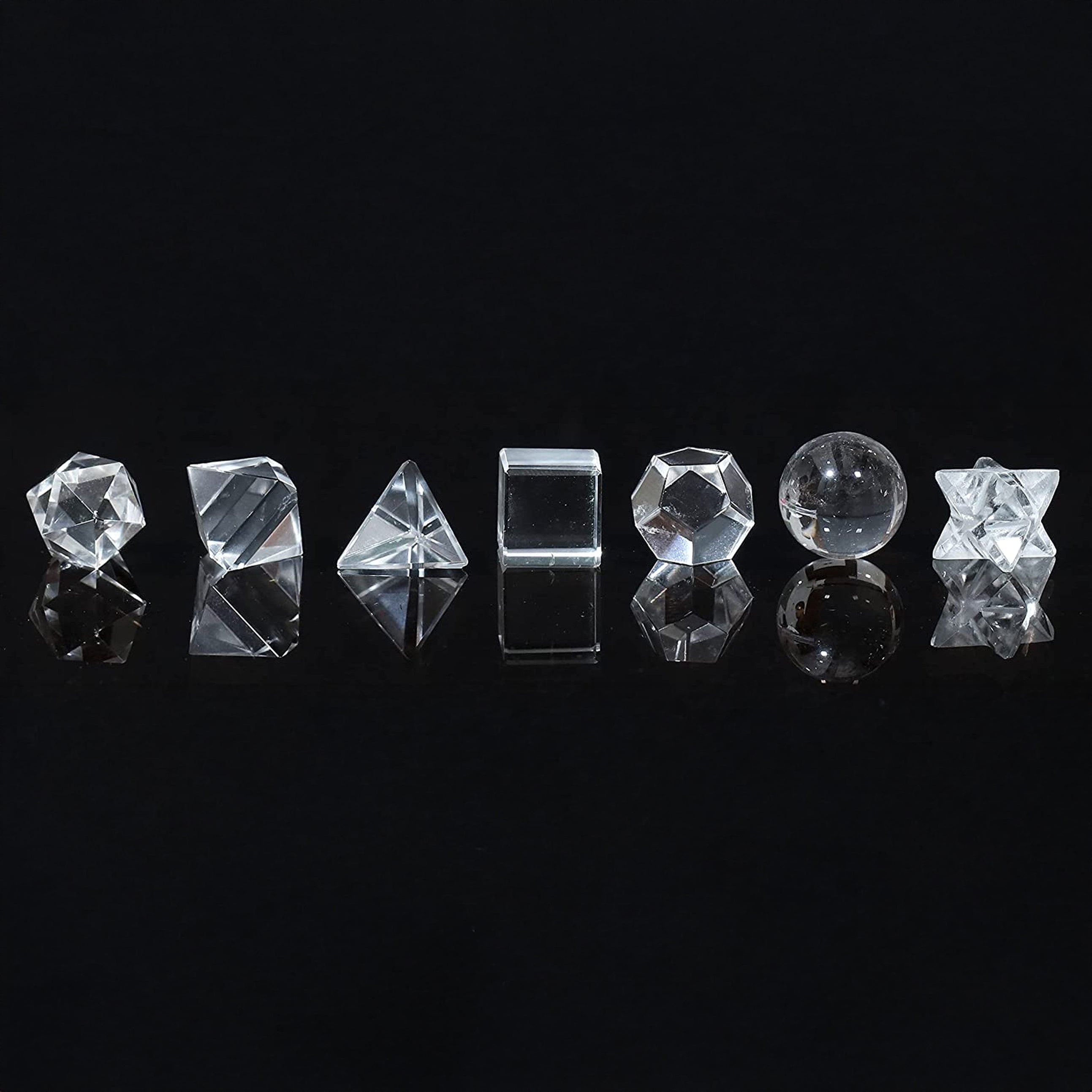 Platonic Solid Sacred Geometry Crystal Set | Multiple Gemstone Options (15–20mm)