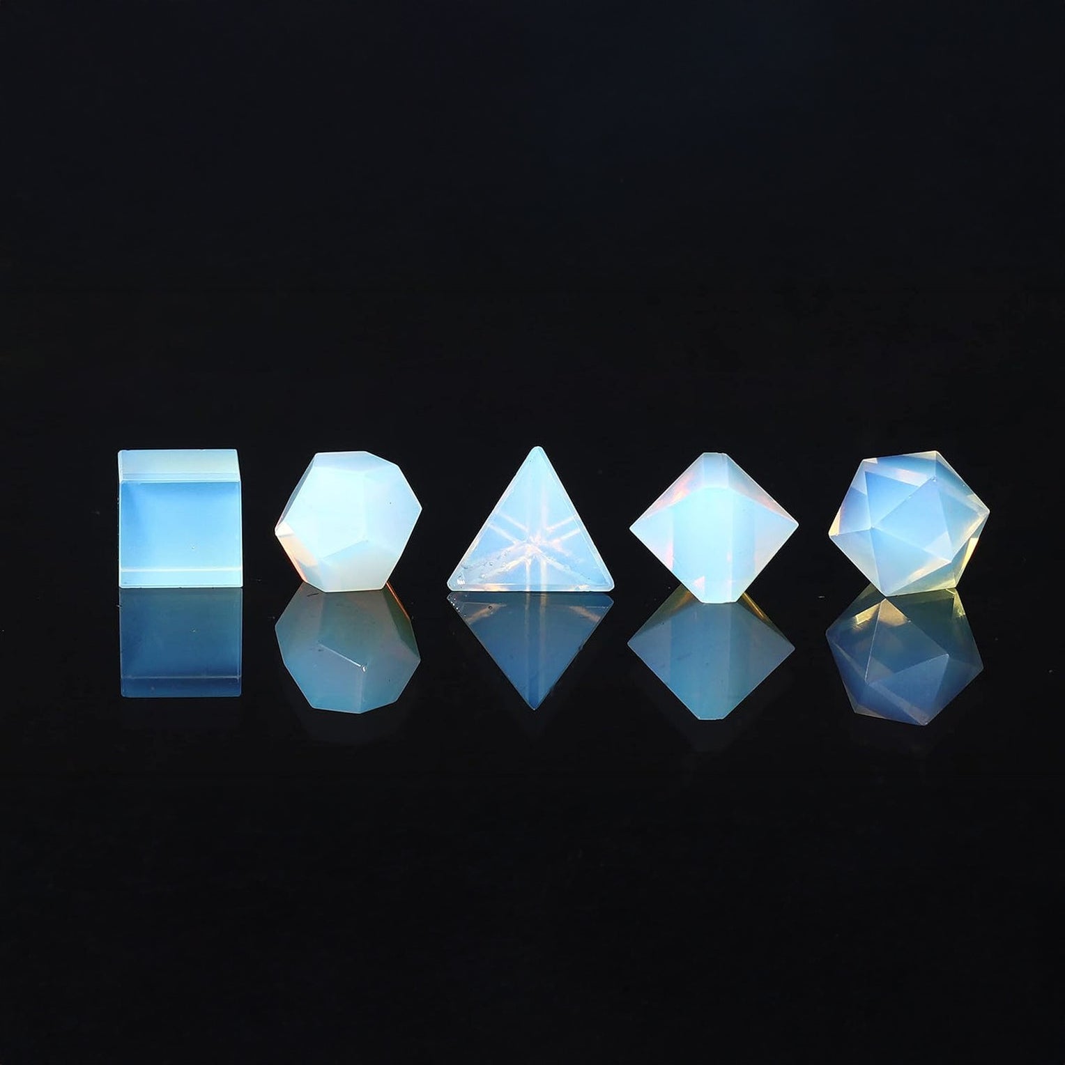 Platonic Solid Sacred Geometry Crystal Set | Multiple Gemstone Options (15–20mm)