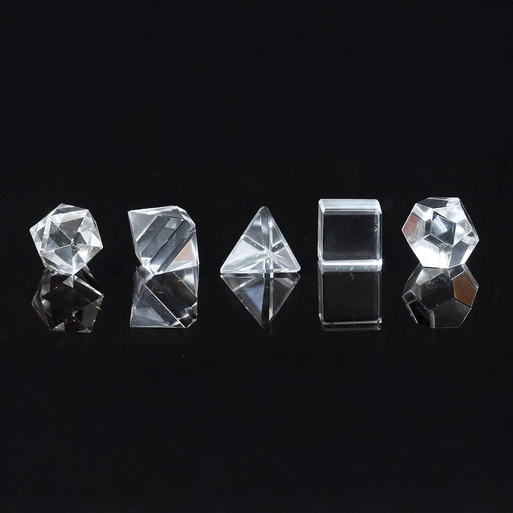 Platonic Solid Sacred Geometry Crystal Set | Multiple Gemstone Options (15–20mm)