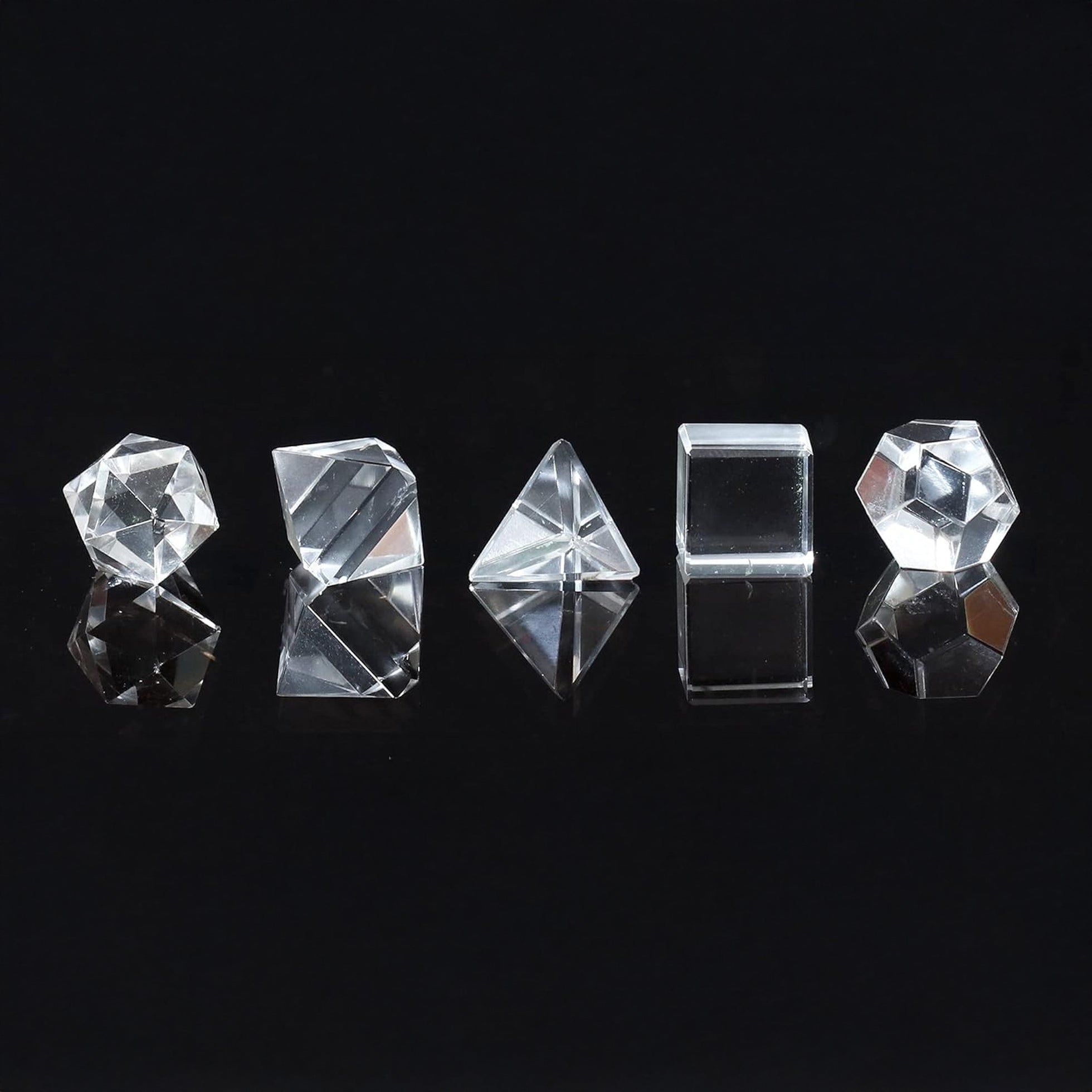 Platonic Solid Sacred Geometry Crystal Set | Multiple Gemstone Options (15–20mm)