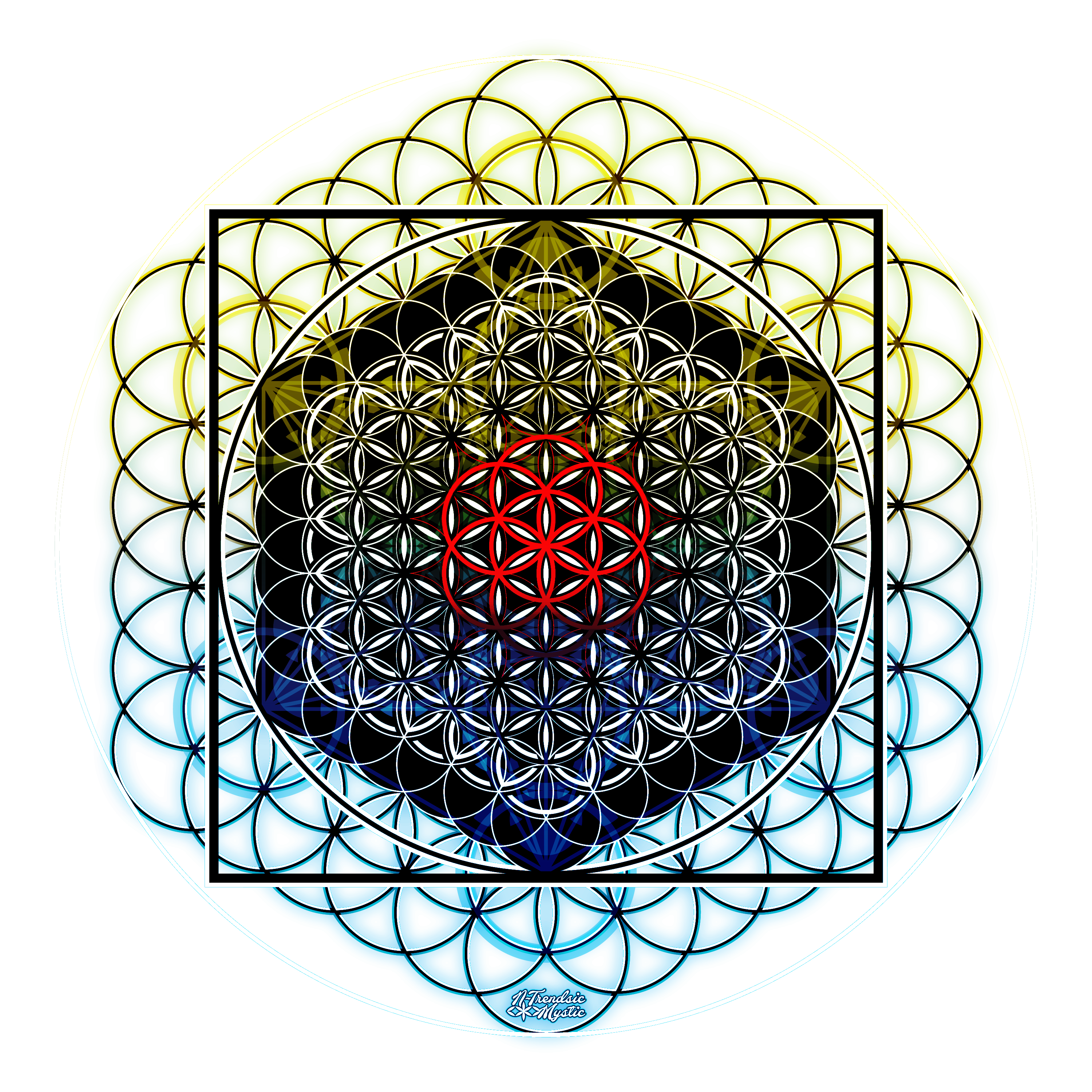 Men’s SATOR Cipher AOP Cotton Tee | NTrendSic Mystic Custom T-Shirt