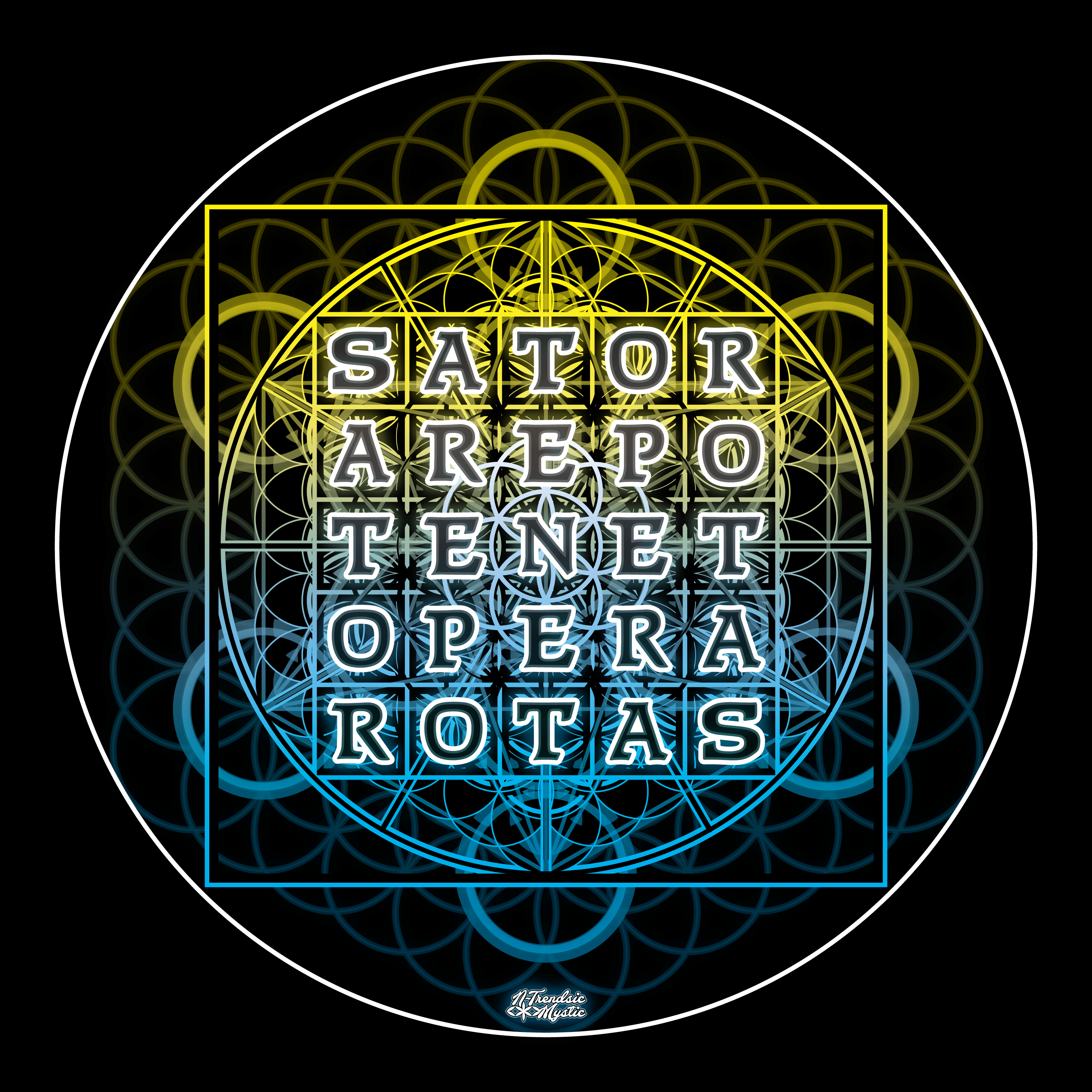 Men’s SATOR Cipher AOP Cotton Tee | NTrendSic Mystic Custom T-Shirt