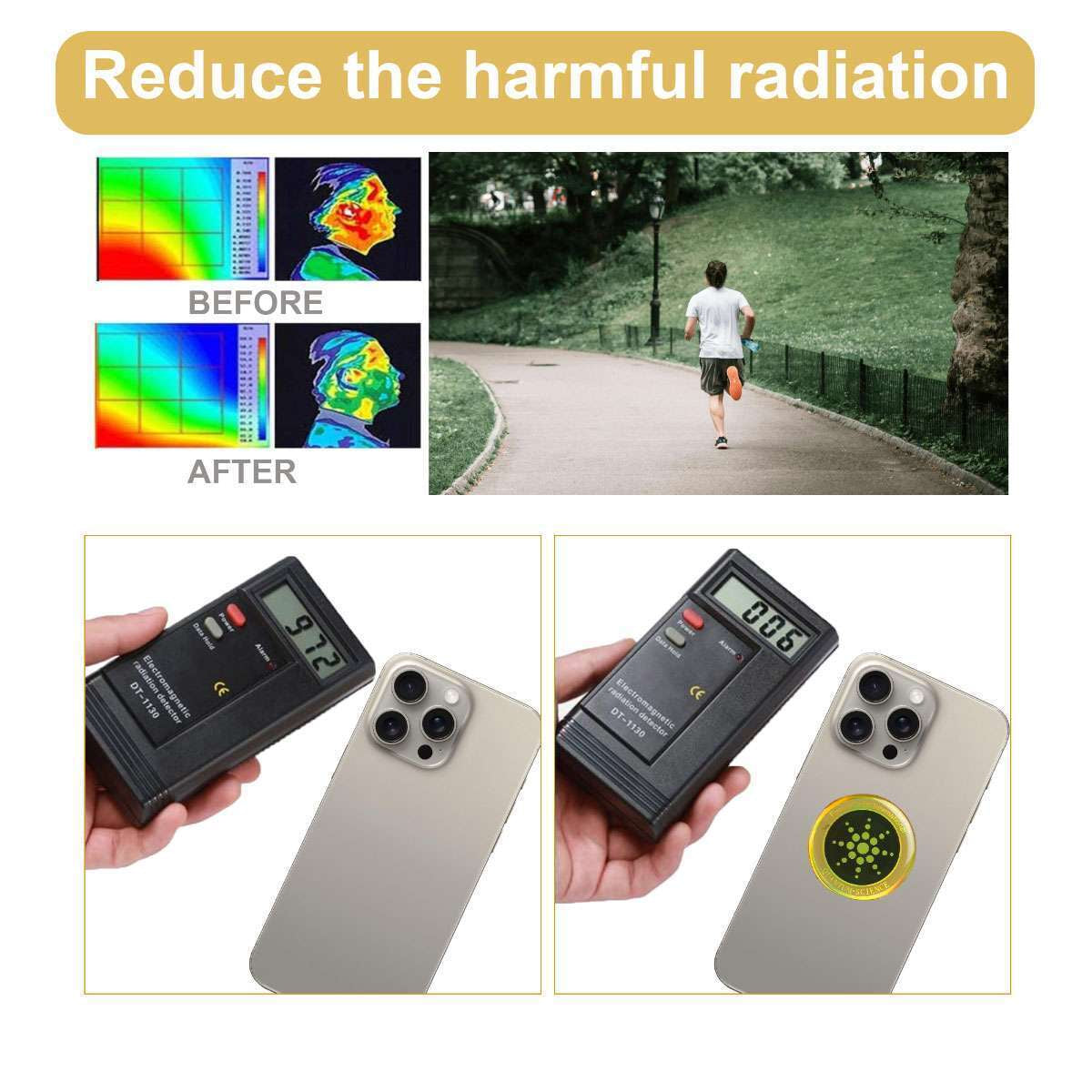 Quantum anti Radiation Shield 5G EMF Protection - Phones Laptops - 6 Stickers
