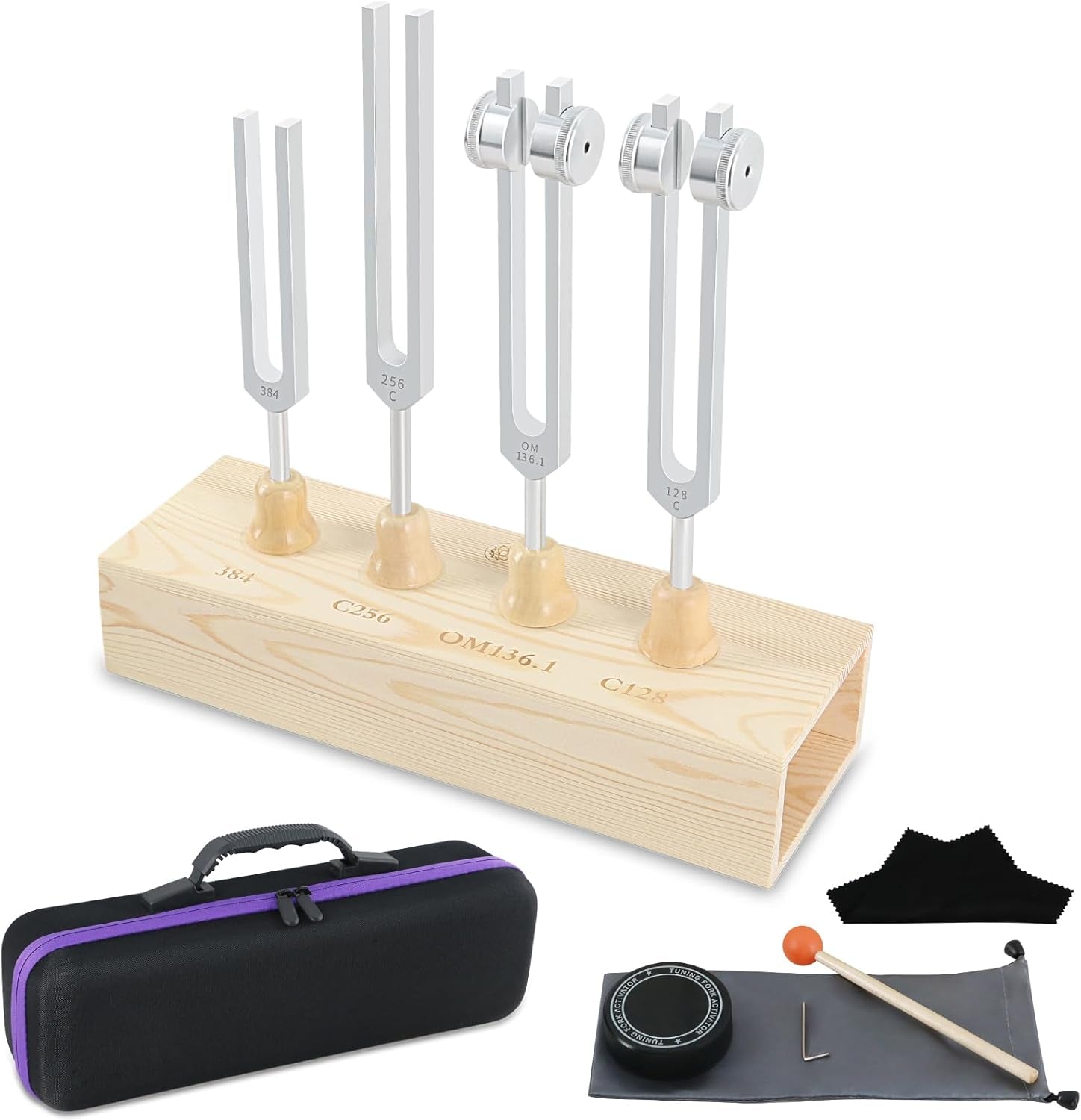 Chakra Tuning Fork Set – Sound Healing Instruments with Mallets, Bases & DNA Activation Frequencies