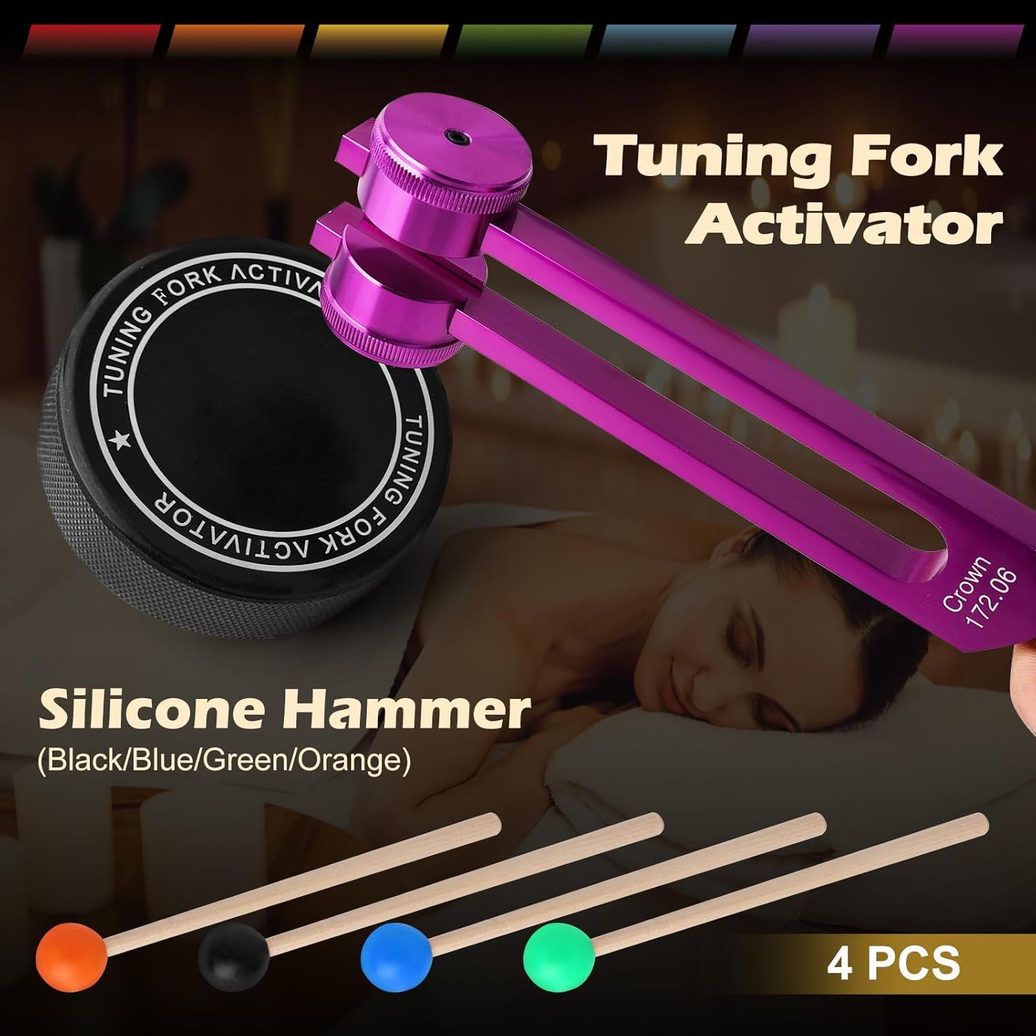 8-Piece Chakra Tuning Fork Set – Solfeggio Frequencies for Sound Therapy, DNA Activation & Soul Alignment