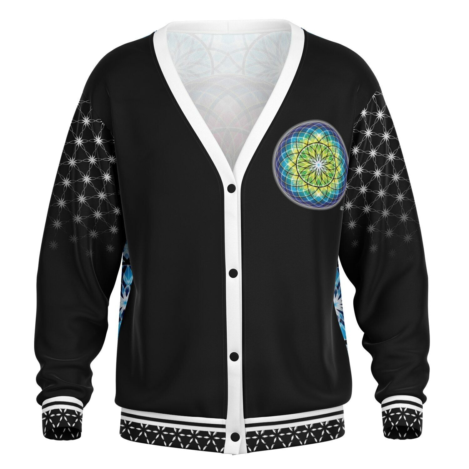NTrendSic Mystic Cardigan – Sacred Geometry Mandala AOP Streetwear Sweater