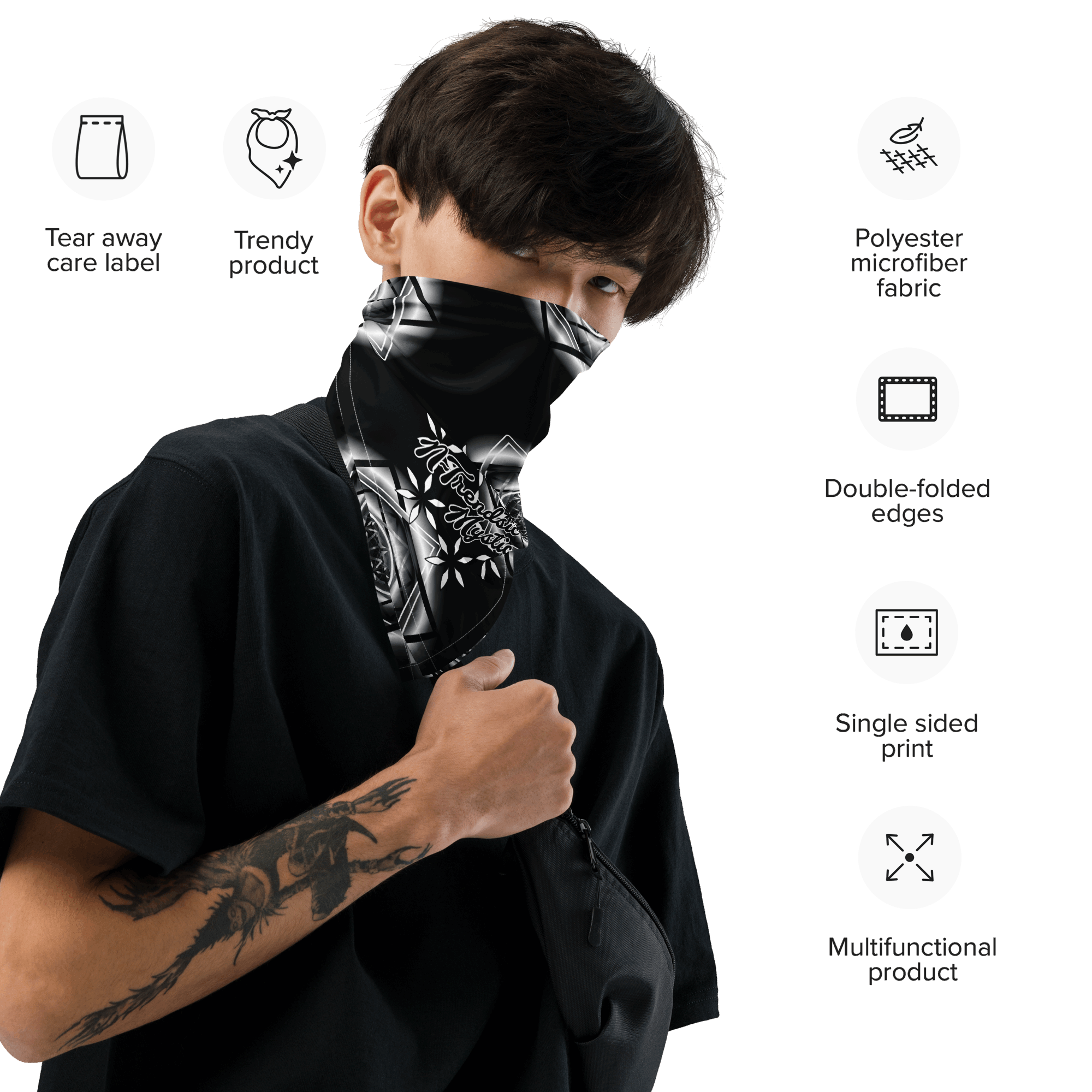 Melchizedek B&W - All-over print bandana