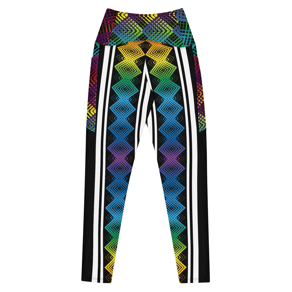 Ziggy Stripes | Crossover Leggings with Pockets