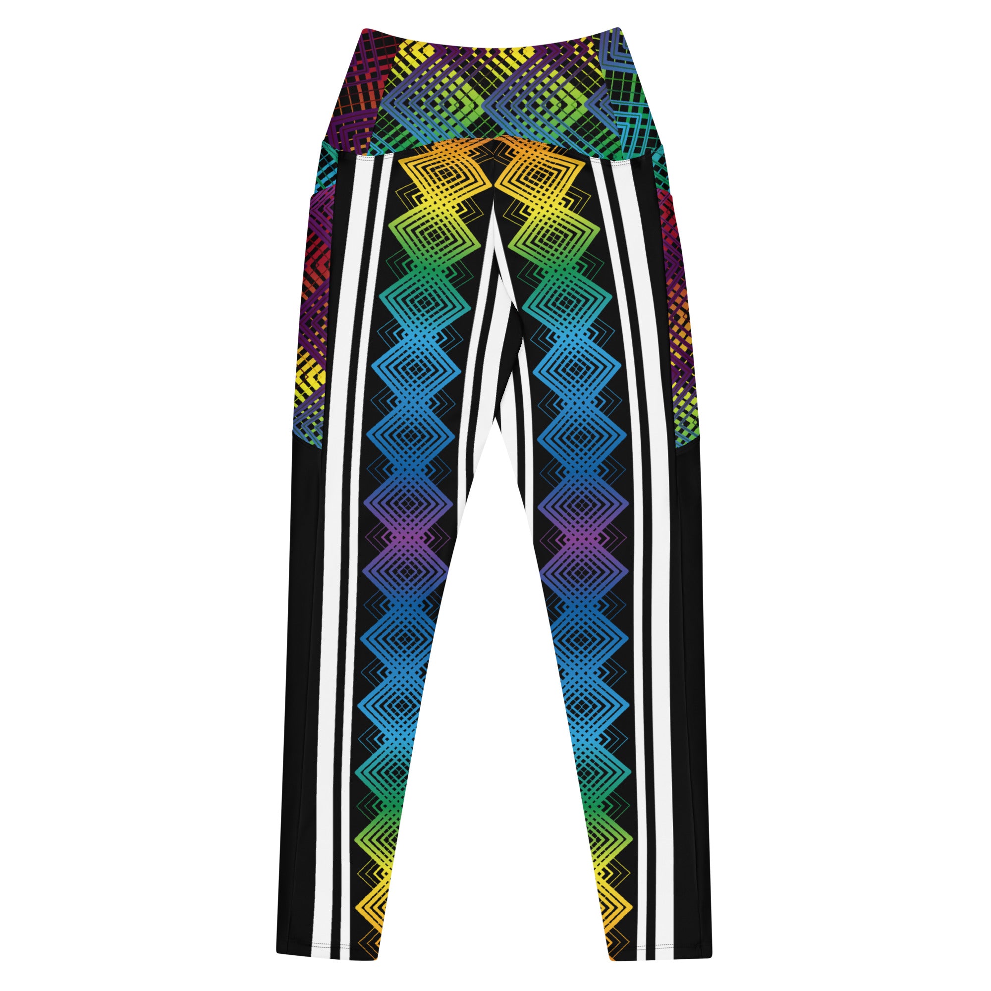 Ziggy Stripes | Crossover Leggings with Pockets
