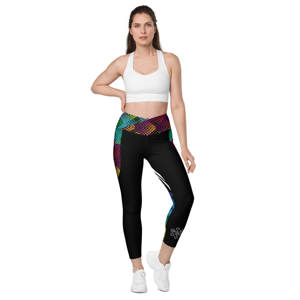 Ziggy Stripes | Crossover Leggings with Pockets