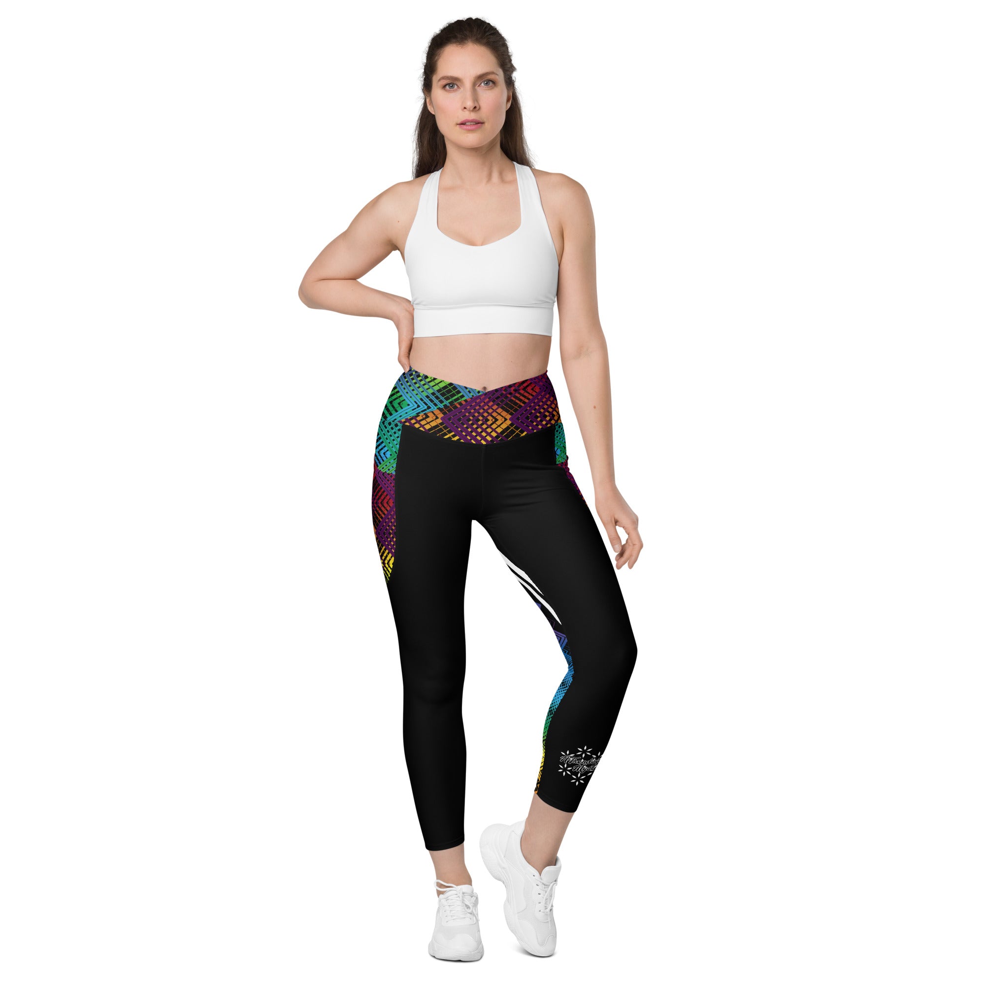 Ziggy Stripes | Crossover Leggings with Pockets