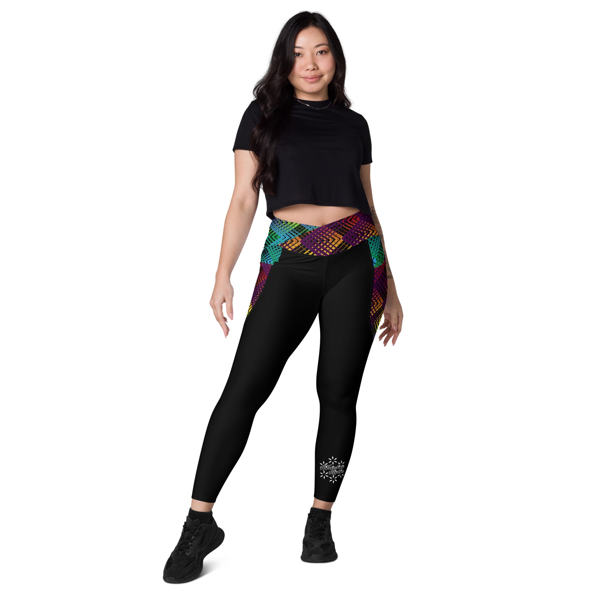 Ziggy Stripes | Crossover Leggings with Pockets