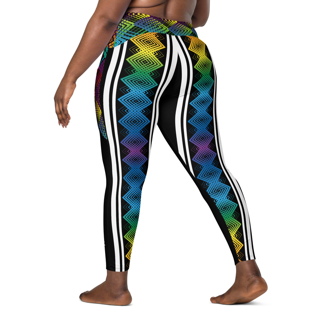 Ziggy Stripes | Crossover Leggings with Pockets