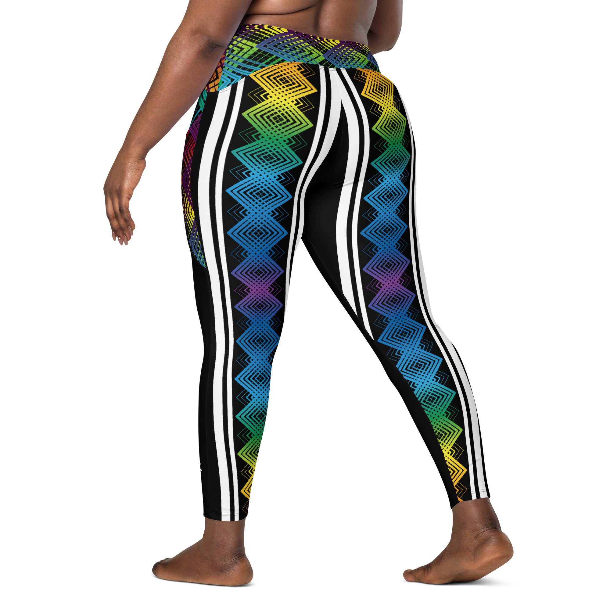 Ziggy Stripes | Crossover Leggings with Pockets