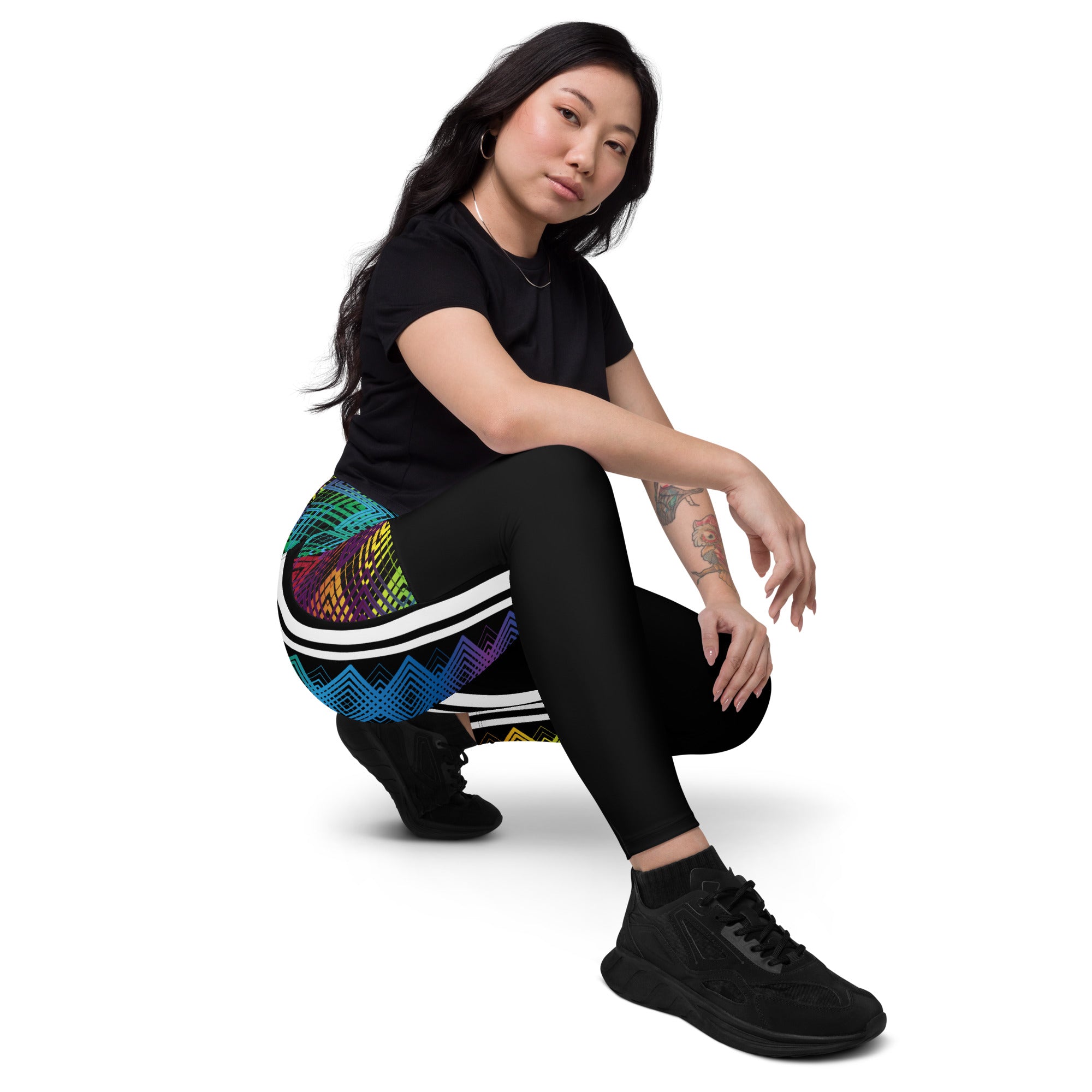 Ziggy Stripes | Crossover Leggings with Pockets