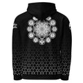 Great Skots unisex hoodie — plaid-inspired sacred geometry all-over print with fleece lining
