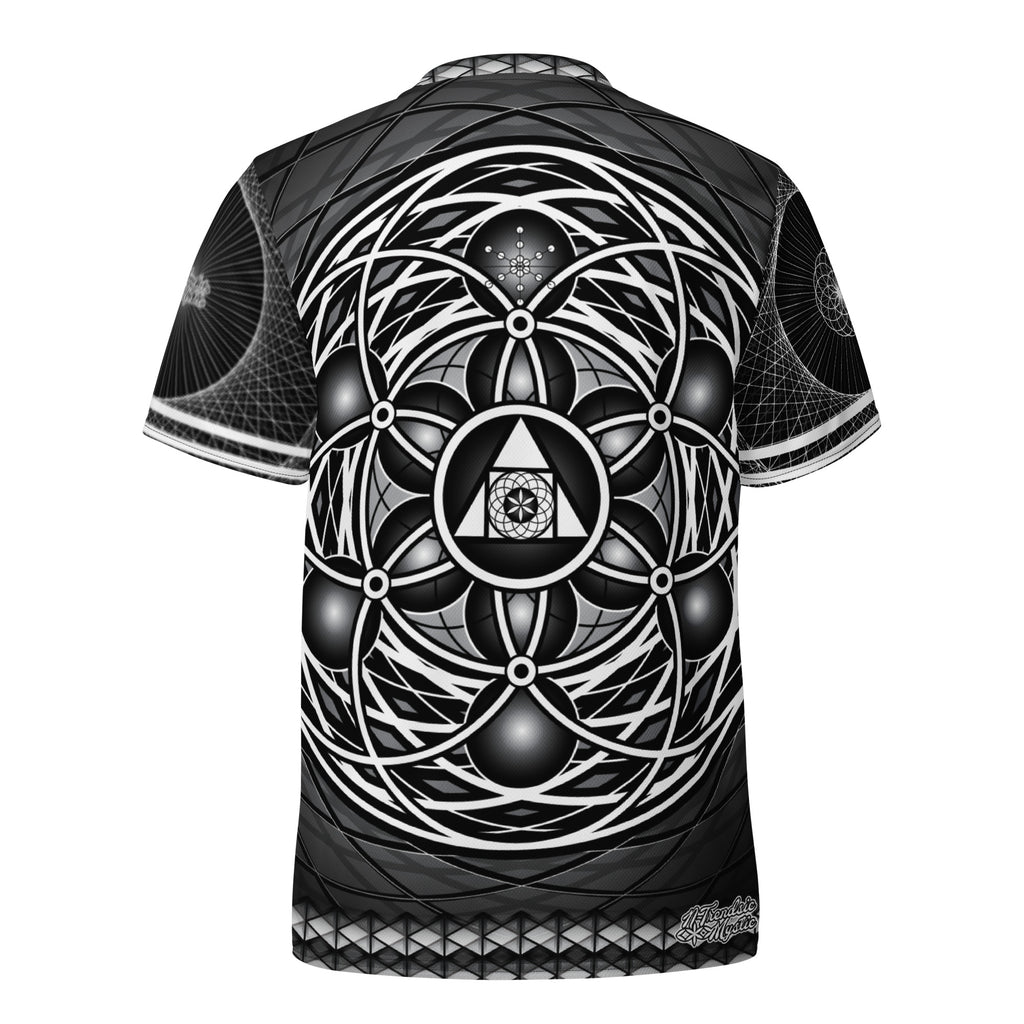 Black and white geometric t-shirt design