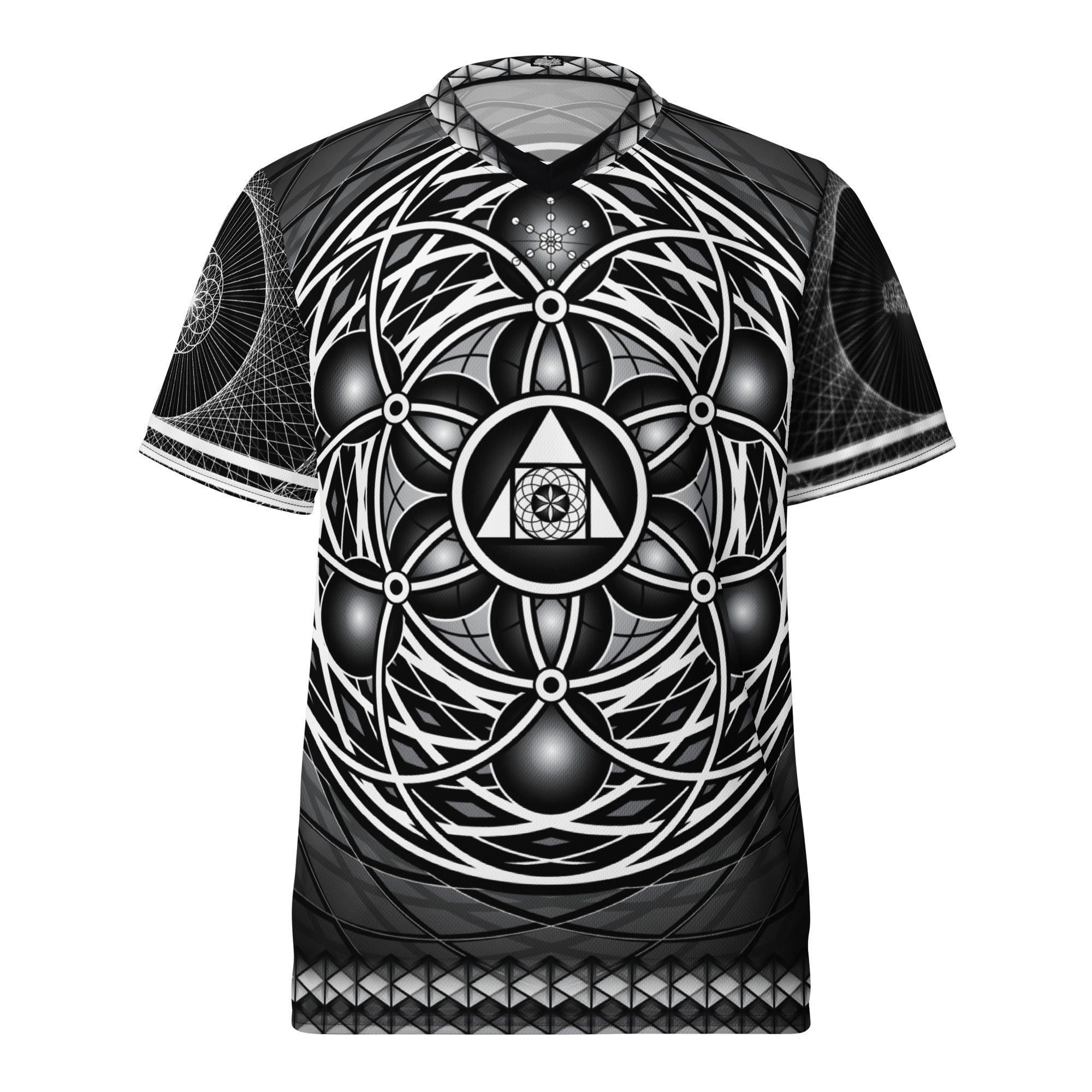 Black and white geometric t-shirt design