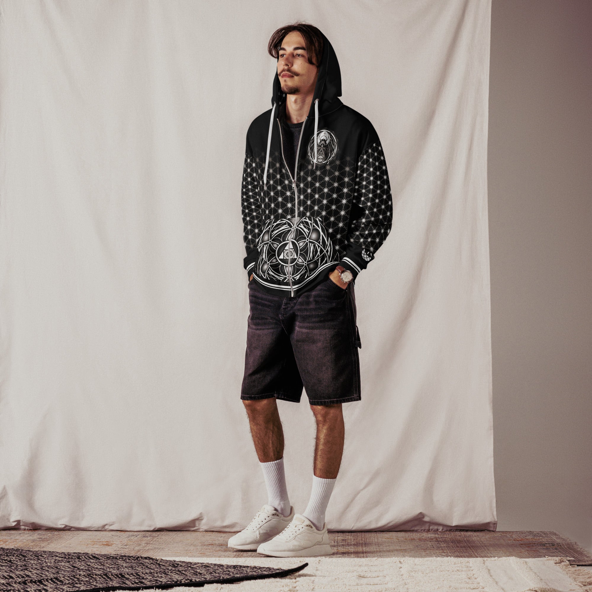 Essence of the All Unisex Zip Hoodie | Sacred Geometry & Cosmic Vision