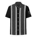Mystic Dark Alignment button shirt — ink-black with graphite geometry