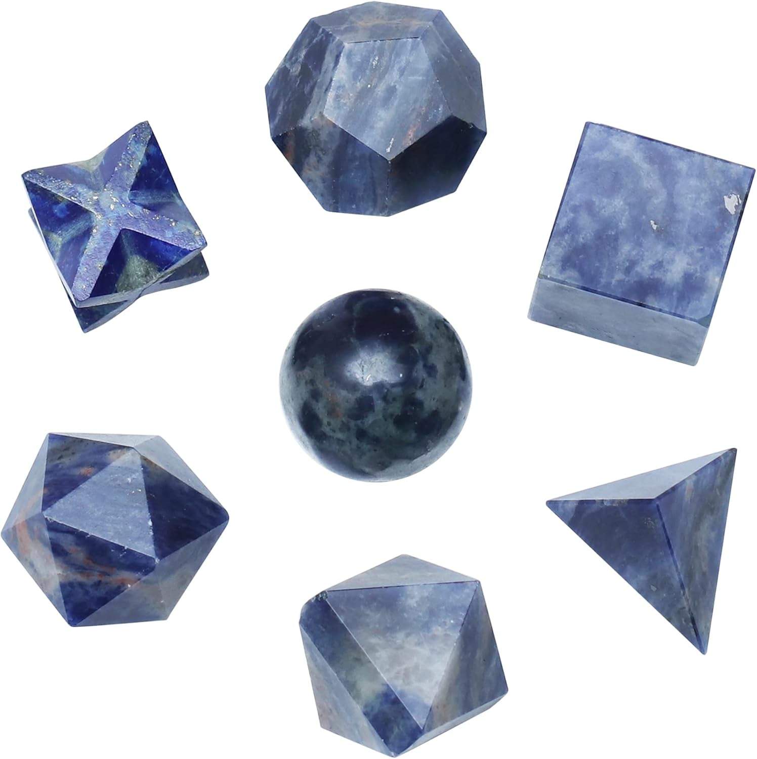 Platonic Solid Sacred Geometry Set for Reiki Healing & Chakra Balancing (15-20mm)