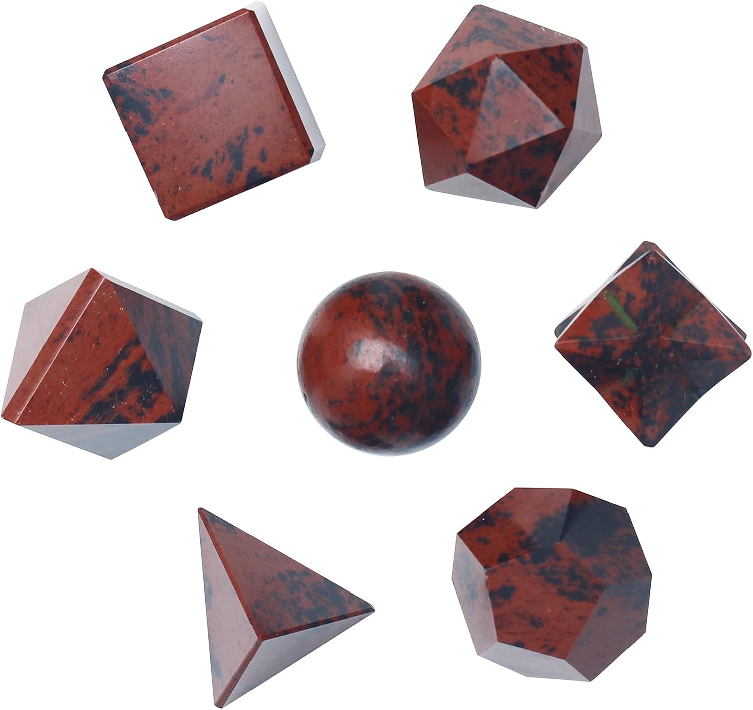 Platonic Solid Sacred Geometry Set for Reiki Healing & Chakra Balancing (15-20mm)