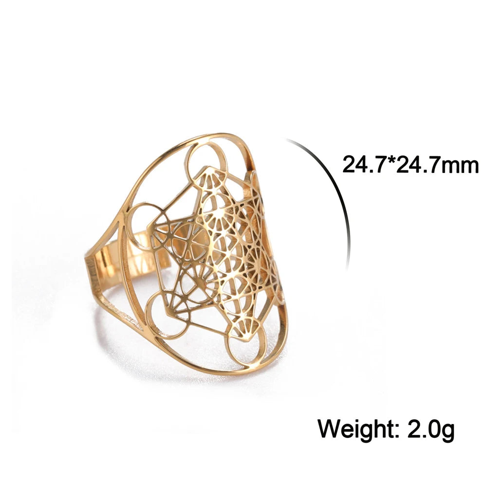 Sacred Geometry Ring –  Flower of Life | Metatron’s Cube | and More