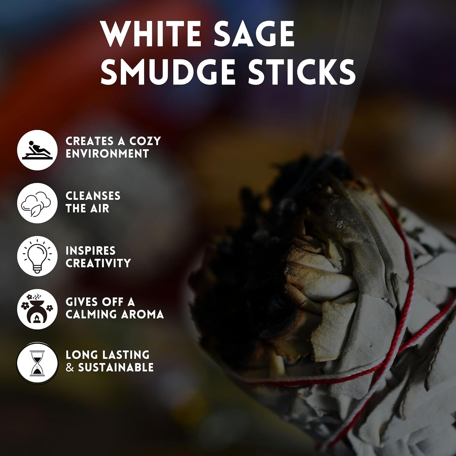 White Sage & Cedar Smudge Stick Bundle – 3 Pack | Sacred Botanical Blends for Ritual, Cleansing & Ceremony