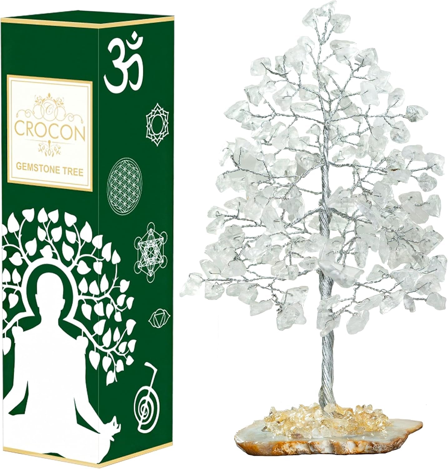 7 Chakra Tree of Life - Crystal Tree for Positive - Gemstone Tree - Seven Chakra Tree Spiritual Wisdom Feng Shui Tree Decor - Handmade - Healing Tree - Attract Good Luck & Charm Gift