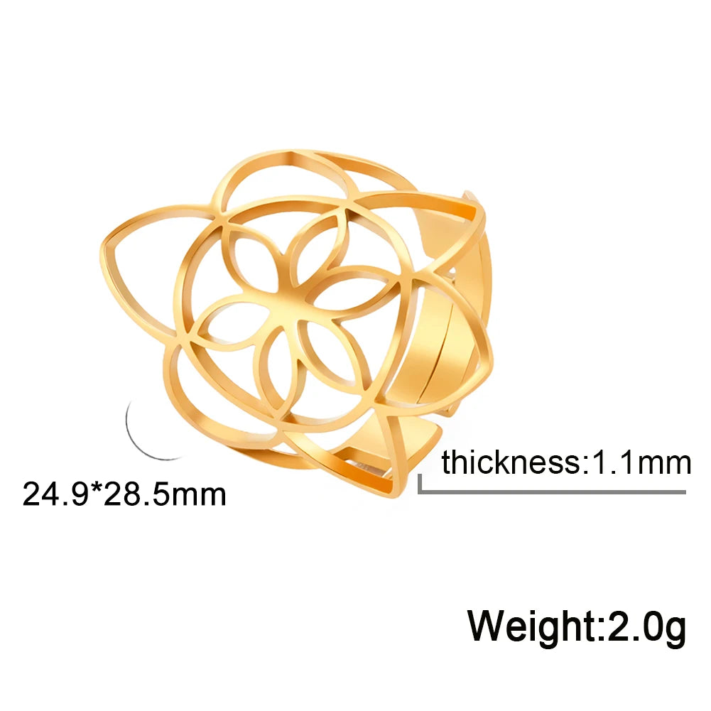 Sacred Geometry Ring –  Flower of Life | Metatron’s Cube | and More
