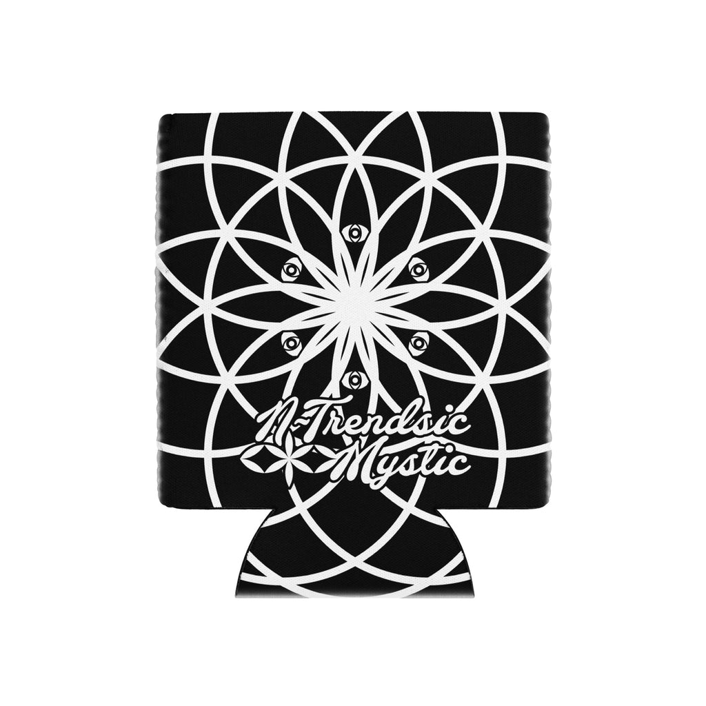 Mystic Koozie Eyez neoprene can cooler — sacred geometry mandala with eyes design, fits regular and slim cans