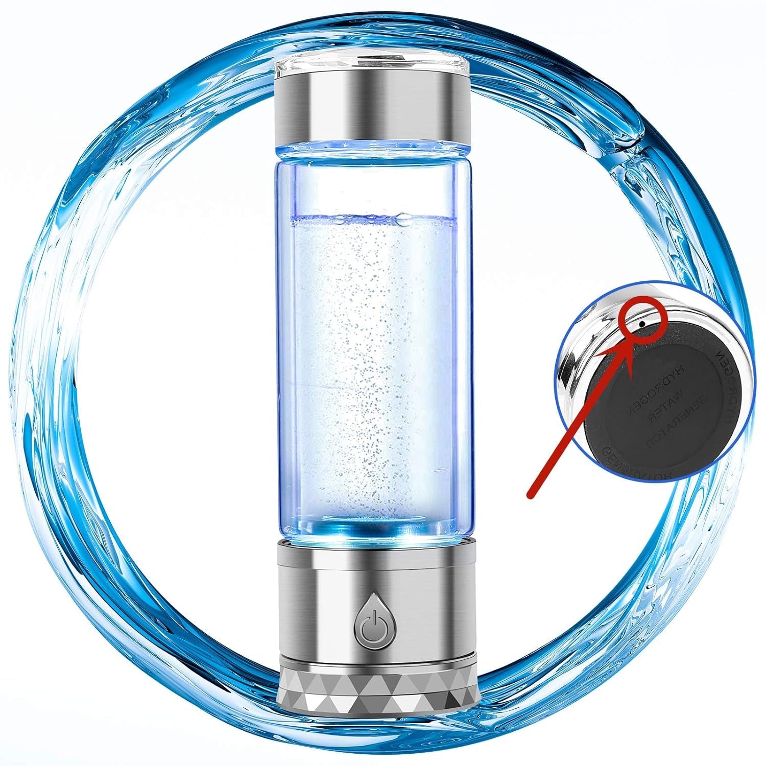 N.P Hydrogen Water Bottle Generator with Dual Chamber & SPE PEM Technology - Up to 1700 PPB