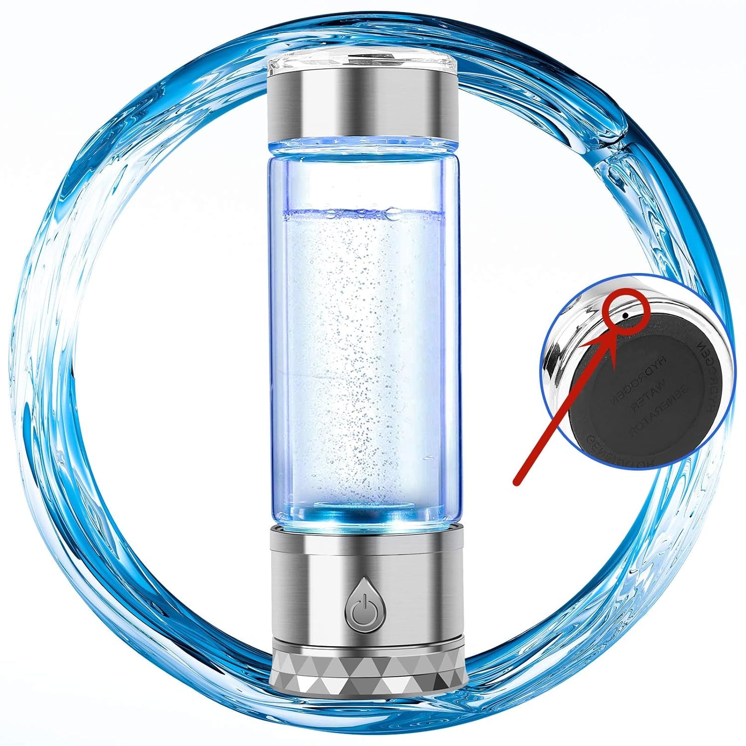 N.P Hydrogen Water Bottle Generator with Dual Chamber & SPE PEM Technology - Up to 1700 PPB